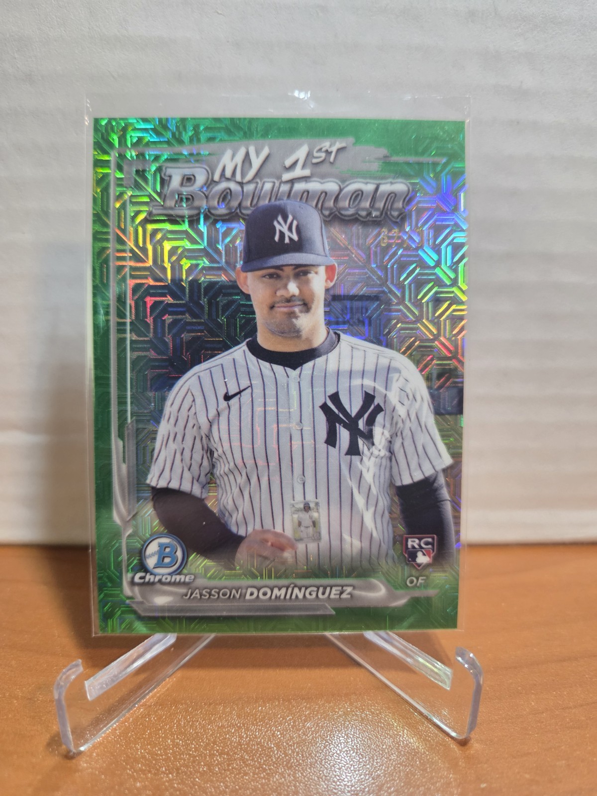 2024 Bowman Chrome Mega Jasson Dominguez My 1st Bowman Green Refractor RC /99