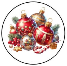 RED AND GOLD CHRISTMAS ORNAMENTS ENVELOPE SEALS LABELS STICKERS PARTY FAVORS