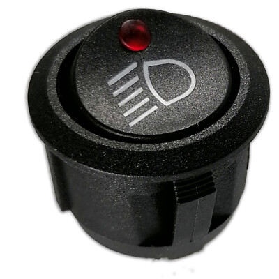Mini Wippschalter 12V 20A LED Rot Abblendlicht Symbol SPST ON-OFF Flachstecker