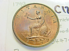 HALF PENNY       GEORGE 111    1799    S3778  FULL LUSTRE  UNCIRCULATED  C12