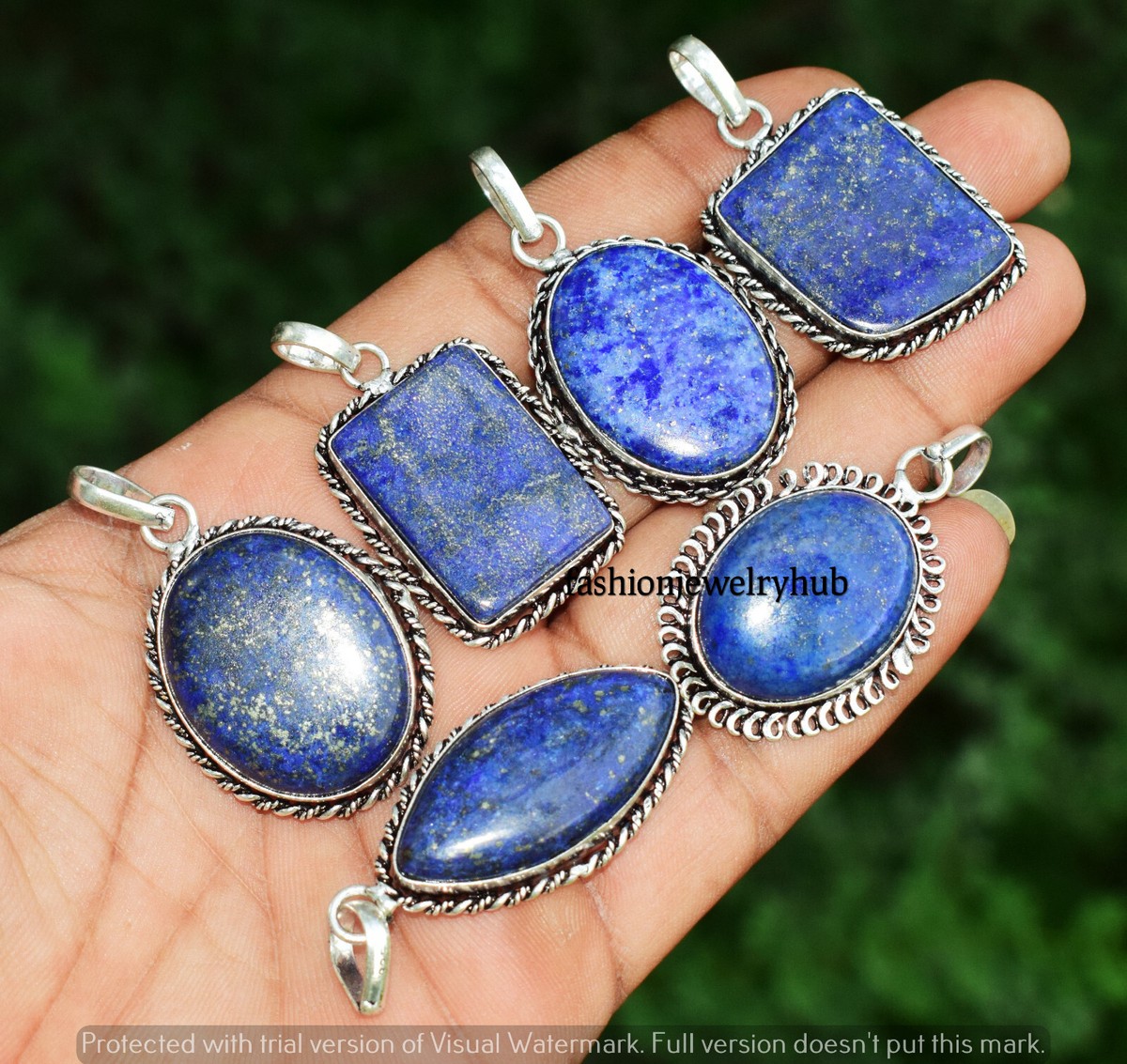 lapi_s_lazuli_14様 925 Silver Oxidized - Genuine Lapis Lazuli Mens Ring