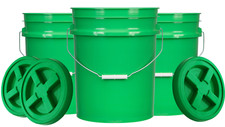 Food Grade plastic 5 Gallon Buckets pails with Screw on Lid -BPA Free  3 Pack 
