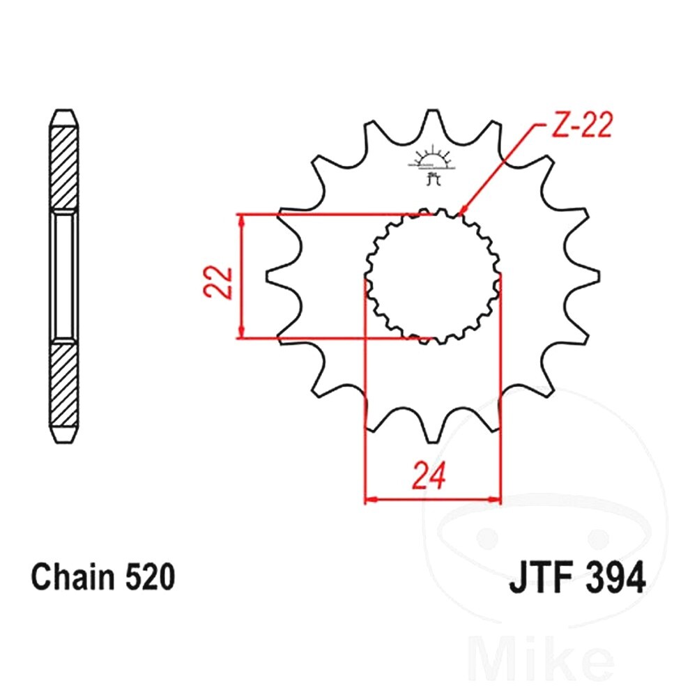 JT Front Sprocket 14 T 520 P JTF394.14 For Aprilia Red Rose 125 R