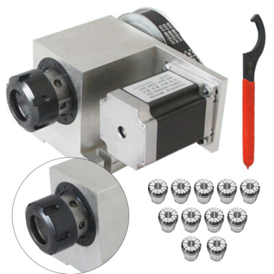 CNC 4th Axis Hollow Shaft Rotary Table Router Rotational Axis w/ 11x ER32 Collet