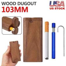 Wooden Dugout Pipe Self Cleaning Metal Bat Poker Smoking Pipe One Hitter Kit