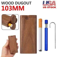 Wooden Dugout Pipe Self Cleaning Metal Bat Poker Smoking Pipe One Hitter Kit