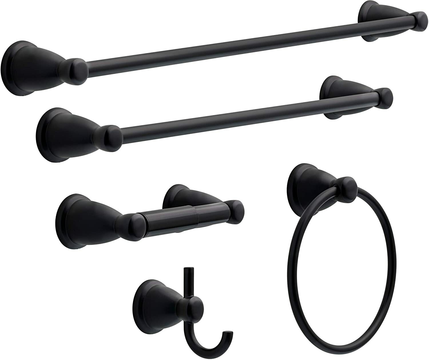 Bathroom Bath Hardware Accessories Set Towel Bar Kit 5 Piece Matte
