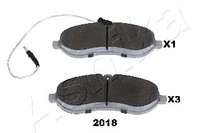 Ashika 50-02-2018 Bremsbelagsatz, Scheibenbremse Vorderachse FÜR CitroËN Fiat PE