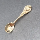 Vintage Spoon Brooch Gold tone Heart Estate Costume Jewelry 2 1/2"