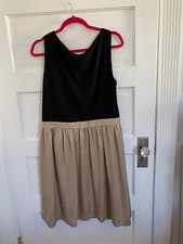 Vince Camuto Dress size 12 - New with Tags Black top gold silky skirt below knee