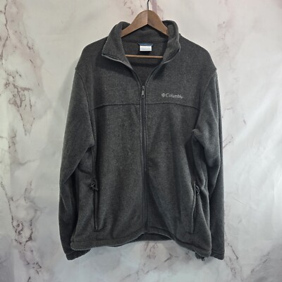 Fleece Jackets Columbia Mid Layer Columbia Jacket Mens Large Gray Full Zip  Fleece Steens Mountain