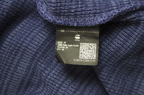 G-Star Suéter Para Hombre M Suéter Rayado Cuello Redondo Azul - Imagen 8 de 8