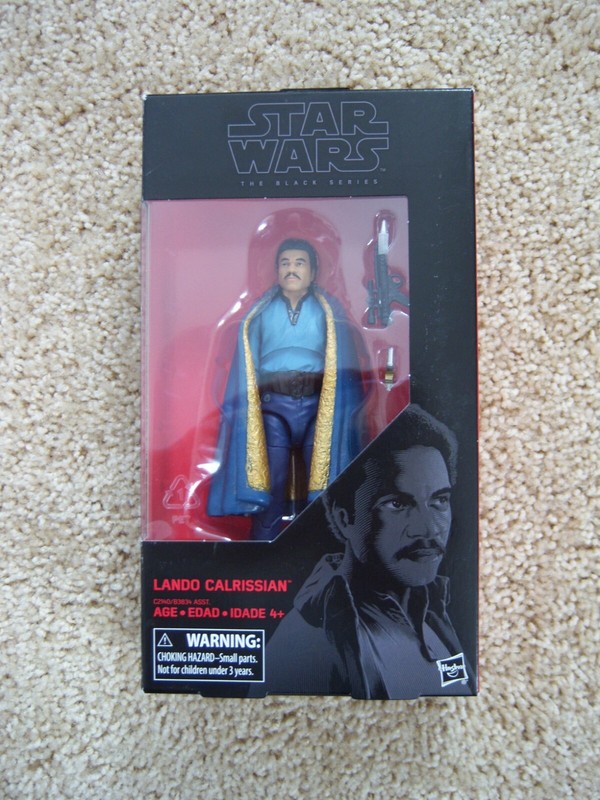 New in box, Star Wars The Black Series Lando Calrissian figure, age 4+