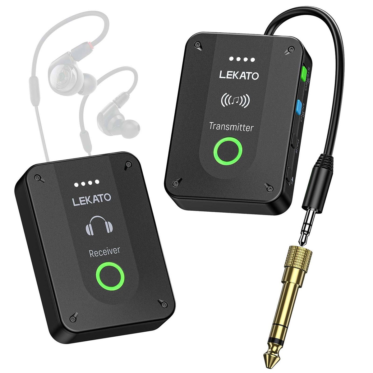 LEKATO P16 Ricevitore Bluetooth XLR Stereo – 2 Unità, 15 Ore Di Autonomia, Portata 50 M Per PA, DJ E Mixer