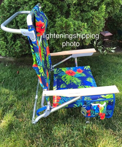 TOMMY BAHAMA Classic Backpack Beach Chair PREMIUM QUALITY (HIBISCUS FLOWERS) NEW - Picture 5 of 9