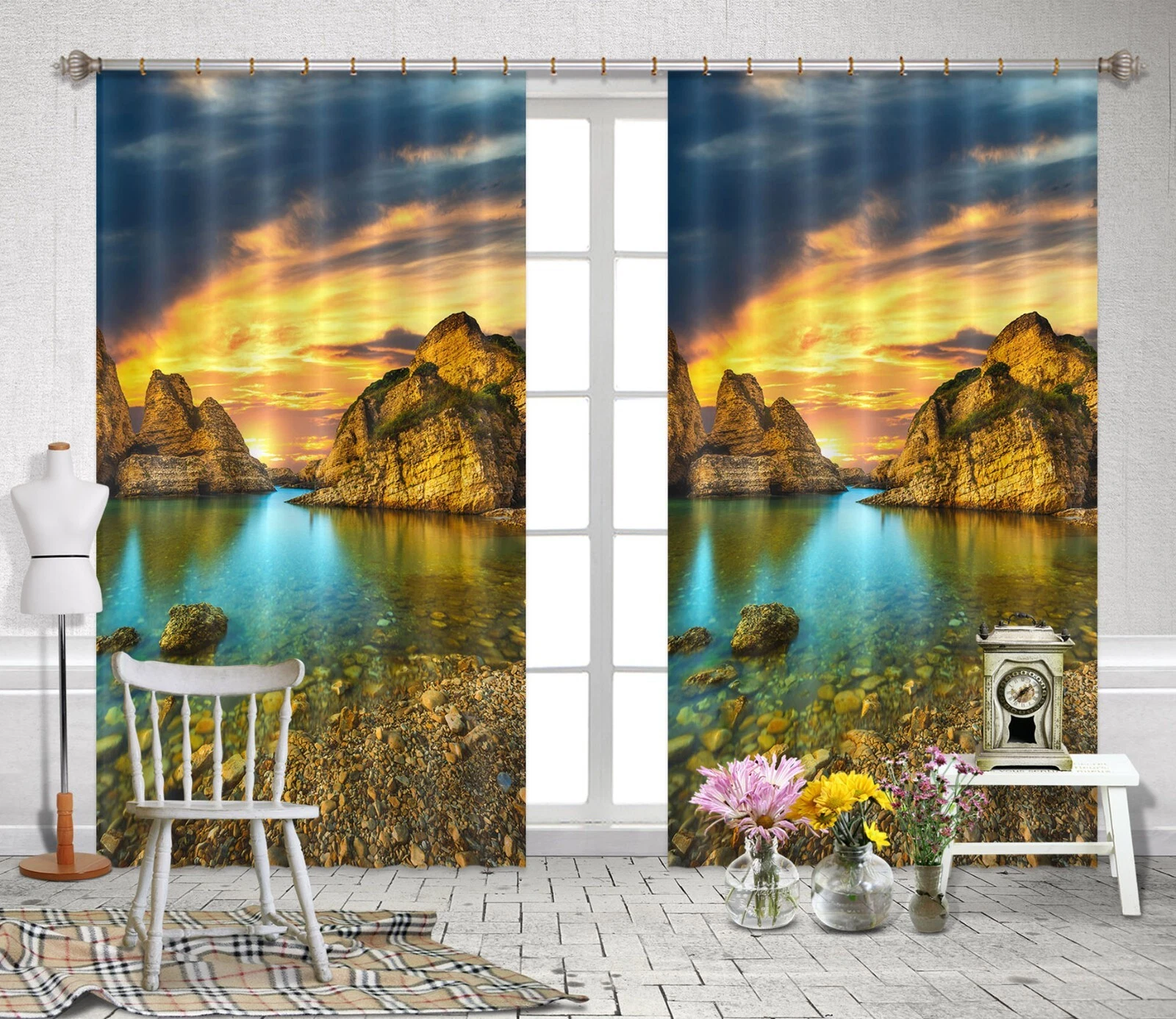 3D Ancient Mountains ZHUB4985 Photo Curtain Window Blockout Fabric Vera 2023
