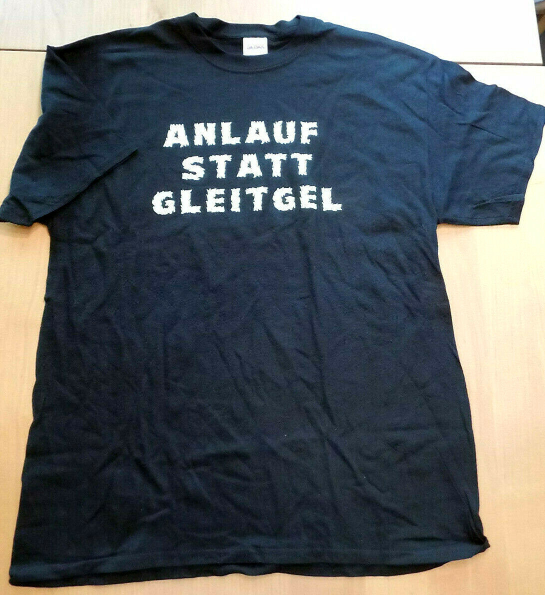 Herren T-Shirt Spruch "Anlauf statt Gleitgel" schwarz Gr. L NEU Humor  Lustig | eBay.de