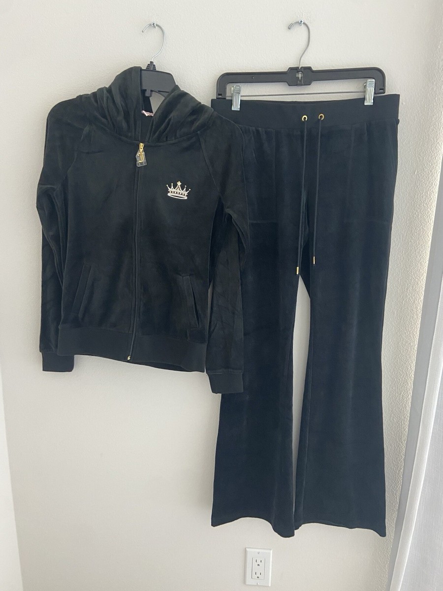 JUICY COUTURE 黒パイル地　セットアップ JUICY COUTURE 黒パイル地 セットアップ JUICY COUTURE 黒パイル