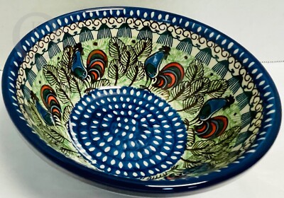 NEW*CERAMIKA ARTYSTYCZNA Polish Pottery*Soup/Cereal Bowl*24258A S221 Rooster Row