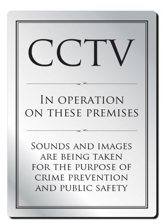 CCTV in Operation Sign Pub Restaurant Shop Notice