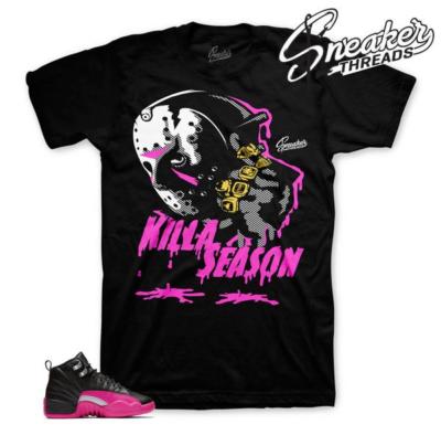 Shirt Match Jordan 12 Deadly Pink Black 