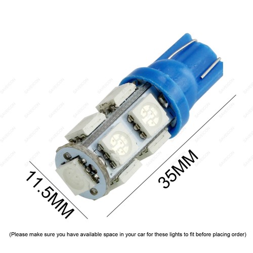 4 x Bombillas de Respaldo Mapa Domo Azul 9 SMD 5050 LED 168 T10 921 912 194 + HERRAMIENTA - Imagen 3 de 5
