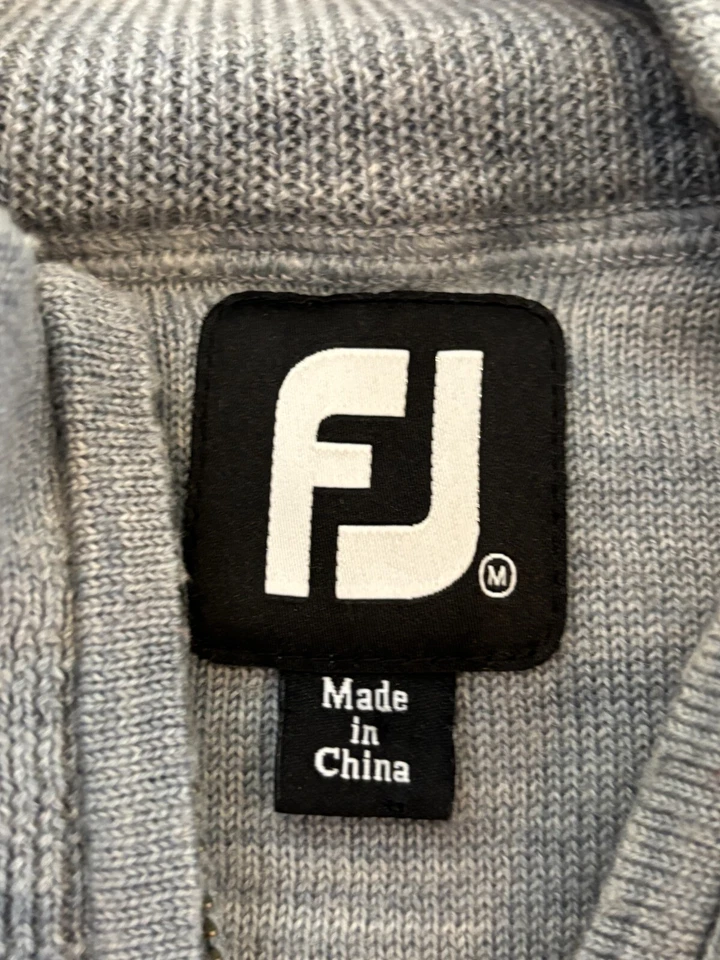Footjoy FJ 1/4 Zip 100% Wool Sweater Men’s Medium Golf Pullover Sweater Argyle - Image 2 of 4