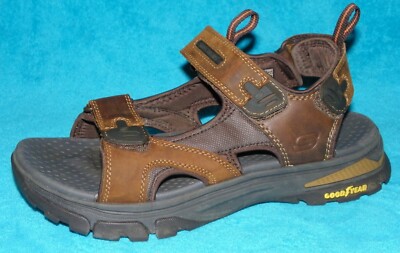 Skechers Men\'s Brown Leather Strap-On Sandals Size 11 Skechers Men main image 3