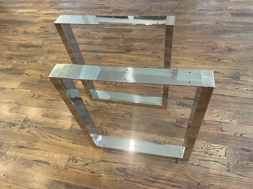 304 Stainless Steel Table Legs - Set of 2, 28'' Tall X 25'' Wide - Picture 10 of 13