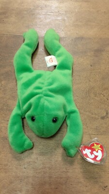 Original 1993 Ty Beanie Baby Legs The Frog #4020 PVC Pellets Mint Condition 