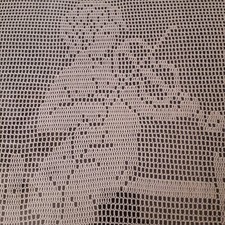 Quadro Angelo All'uncinetto- Cornice In Legno- Cm 50× 34