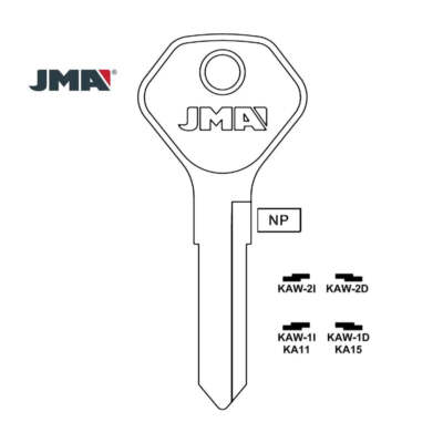 JMA Replacement Key Blank for Kawasaki Ducati Motorcycle KA15 - KAW-1D (10 Pack)