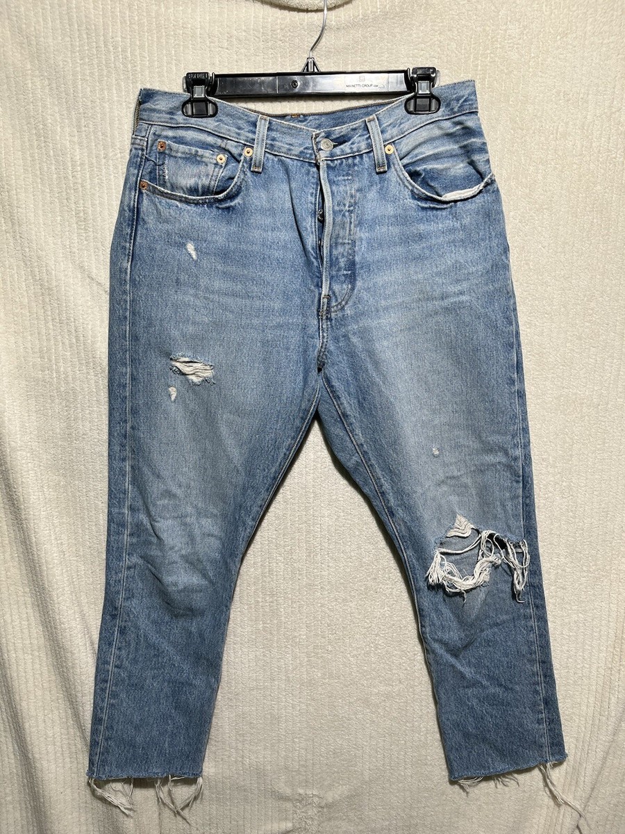 Levi's 501 S Premium Blue Medium Wash Jean's Button fly Women's