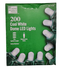 NEW HOME ACCENTS HOLIDAY 200 COOL WHITE DOME LED LIGHTS 58 FEET LIGHTED LENGTH