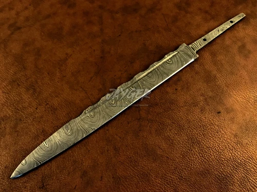 Handmade Damascus Steel Blade Blank-Scottish Dirk-Knife Making