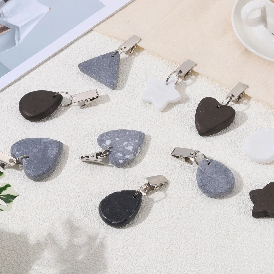 4Pcs Tablecloth Weights, Heart Shape Tablecloth Pendant 4x4cm, Black Foto 4 de 4