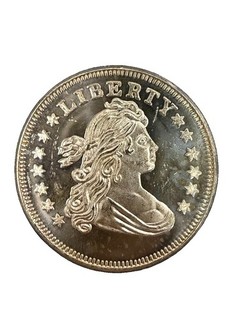Liberty Draped Bust Design 1 oz .999 Fine Silver Round Vintage