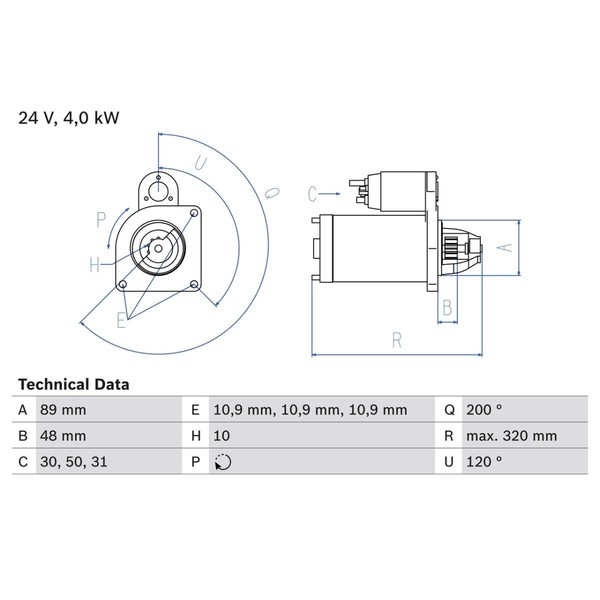 Starter Bosch 0 986 020 170-image