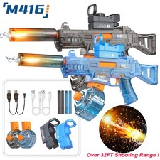 Electric Water Guns with Real Recoil LED Silencer Squirt Blaster for Adults Kids