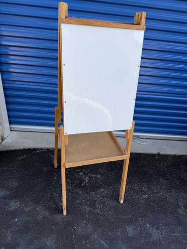 Vintage Kids Art Easel Double-Sided Wooden Whiteboard Chalkboard