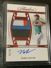 Noble Meyer 2024 Panini Flawless Ruby On Card Rookie Patch Auto /20 Marlins 🍀