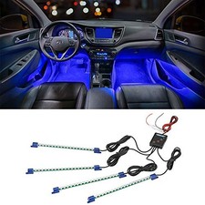 4pc Blue LED Interior Footwell Underdash Neon Lighting Kit for Cars  Trucks