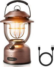 Vintage LED Camping Lantern Rechargeable - 15000Mah, 1000LM Stepless Dimming, Du