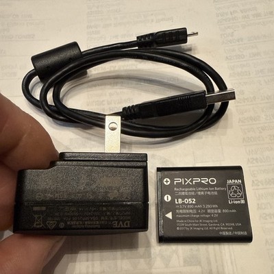 Genuine Kodak PIXPRO FZ152 Battery LB-052 Wall Charger Block & USB Cable Lot OEM