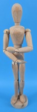 Wooden Artist's Articulated Mannequin Hinged Poseable on Stand 13" Manikin