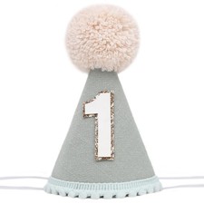 1st Birthday Party Hat Neutral Cone Photo Prop Decoration One Year Old
