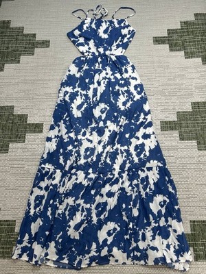 Abercrombie & Fitch Dress Womens Medium Blue White Floral Blouson Midi | eBay Abercrombie & Fitch Dress Womens Medium Blue White Floral Blouson Midi | eBay