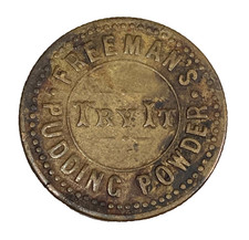 1882 London Pudding Powder Manufacturer FREEMAN brass FARTHING token – W# 2554