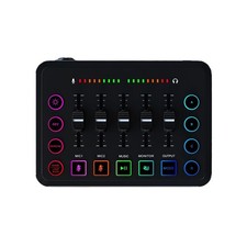 Compact XLR Mixer with Rechargeable Battery and RGB Lights for Travel Use