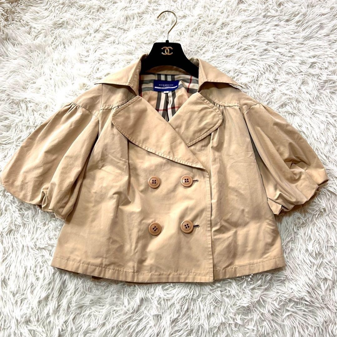 Burberry Blue Label Trench Coat Check Pattern Beige Polyester Size 38 For Women thumbnail 24